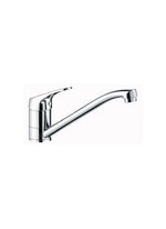 Primaflow - Platinum chrome monobloc kitchen sink mixer