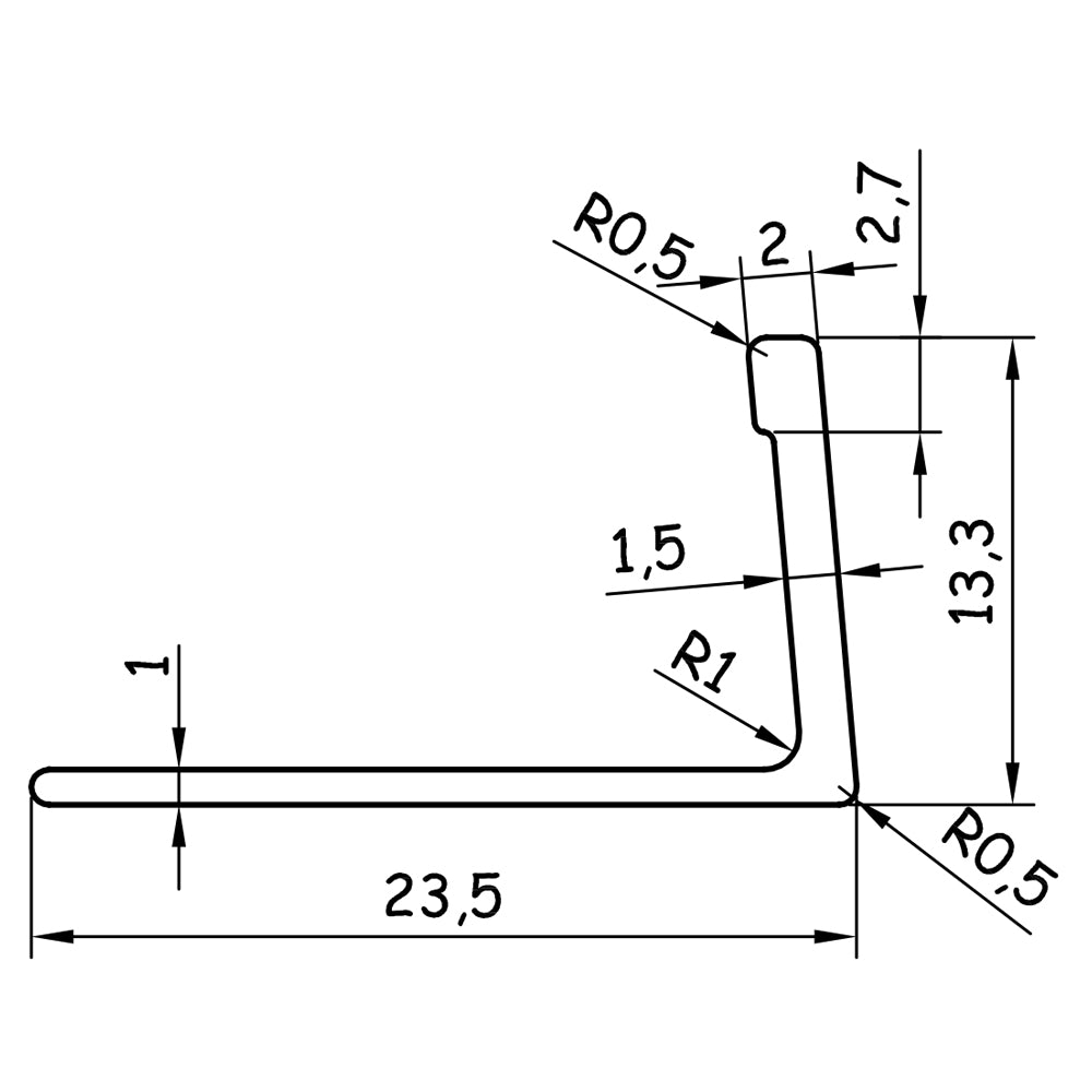 Tile Rite - 12mm 'L' Shaped Brushed Black Trim