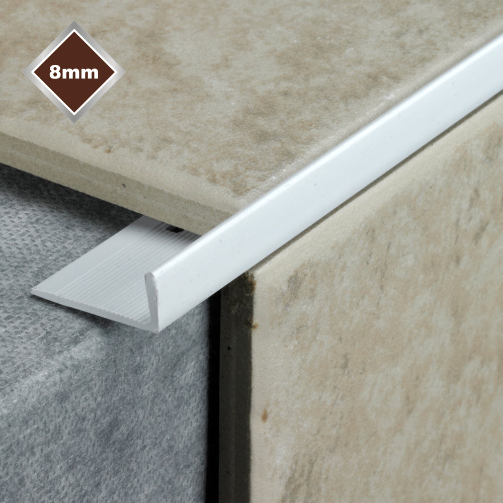 Tile Rite - 8mm White 'L' Shaped PVC Tile Trim