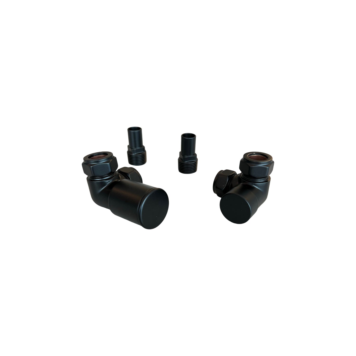 Technique - Matt Black Round Corner Angled Radiator Valve