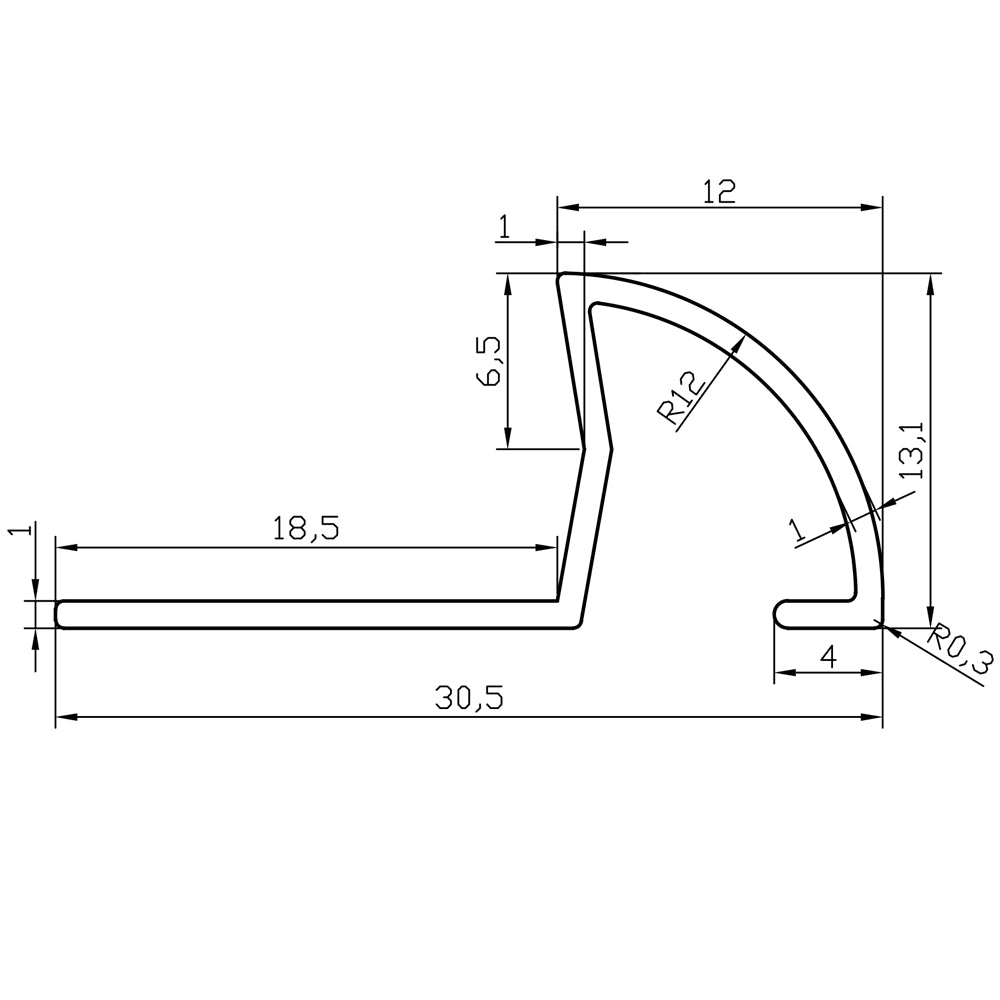 Tile Rite - 12mm Quadrant Tile Edging Silver