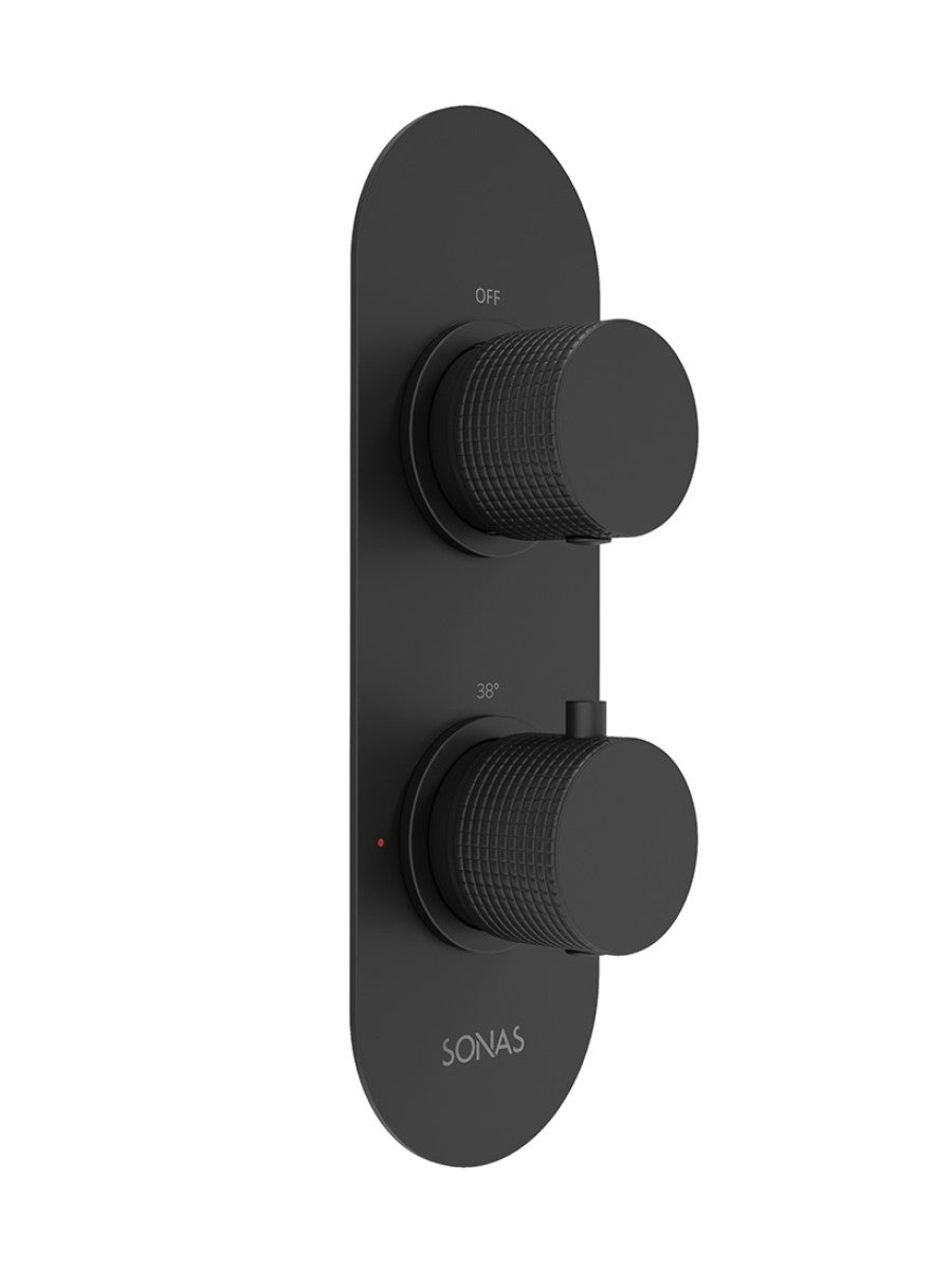 Sonas Alita Knurled Concealed Thermostatic Shower Valve Dual Outlet