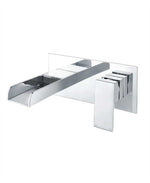 Wall mounted basin mixer with a chrome finish and easy box, without basin waste.