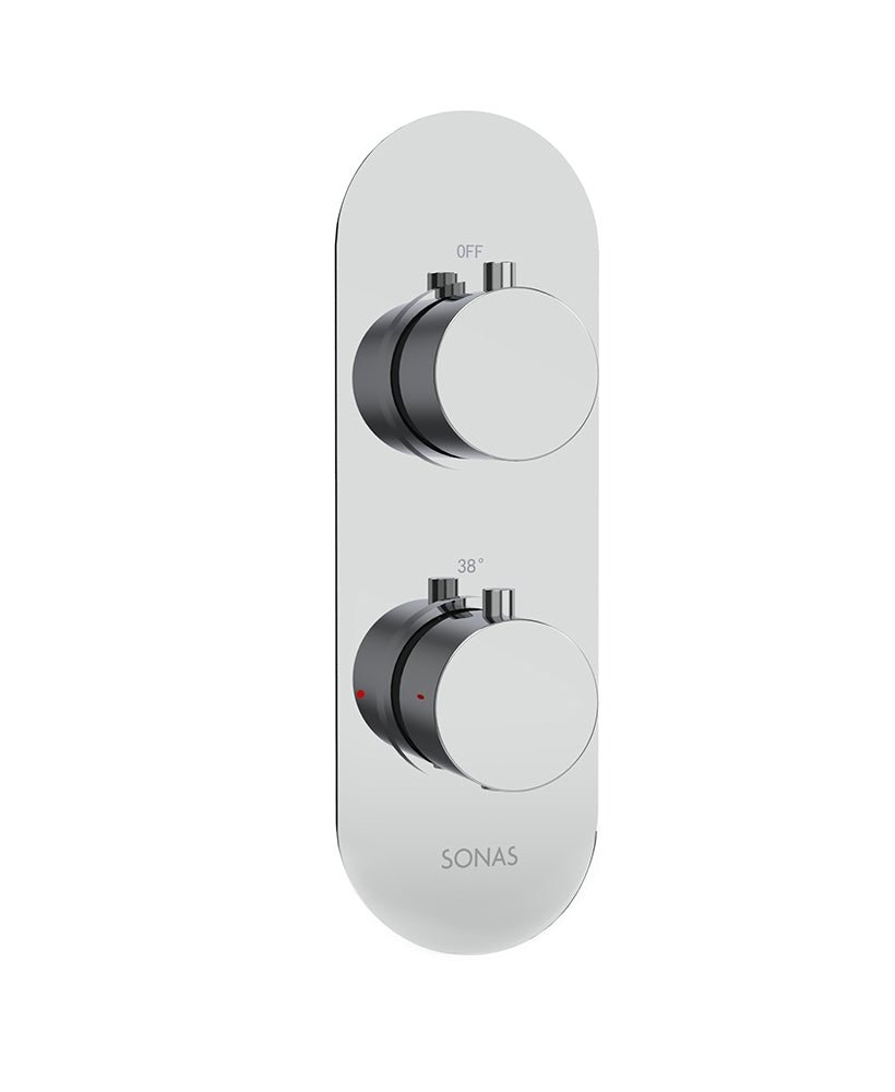 Sonas ALITA Round Twin Shower Valve Dual Outlet