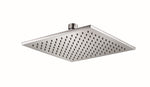 Square brass shower head with a chrome finish