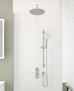 SONAS - Alita Knurled Shower Set 1 Chrome- Ceiling Mounted Fixed Head