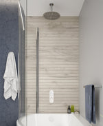 SONAS - Alita Knurled Bath Set 4 Chrome - Ceiling Mounted Fixed Head