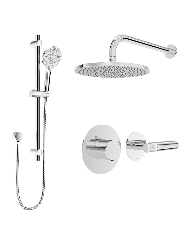 SONAS - HAKK Thermostatic Shower Set 1 Chrome with Wall Arm