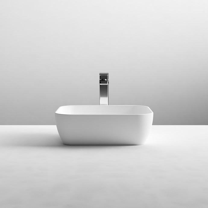Square Vessel 455MM In White