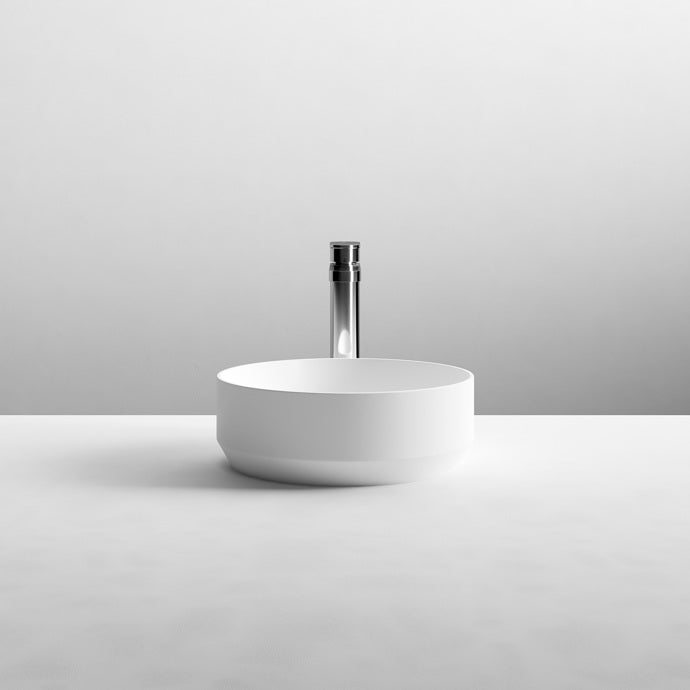 Stylish Matt White Round Vessel
