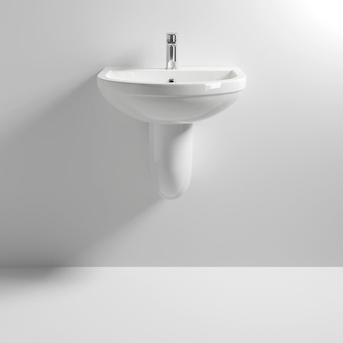 Tarifa 2 Tap Hole 550MM Basin And Semi Pedestal