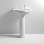 Tarifa 2 Tap Hole 550MM Basin And Full Pedestal