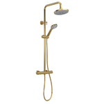 Brushed Brass Round Thermostatic Bar Shower