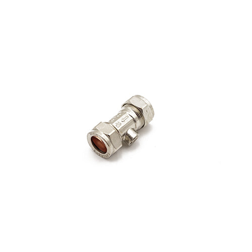 Primaflow - QQE chrome plated brass isolating valve 15mm - economy