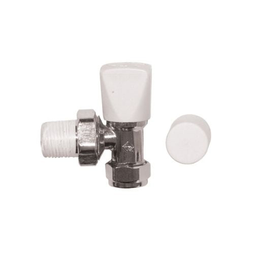 Primaflow - Crestalux angle radiator valve 15mm in chrome