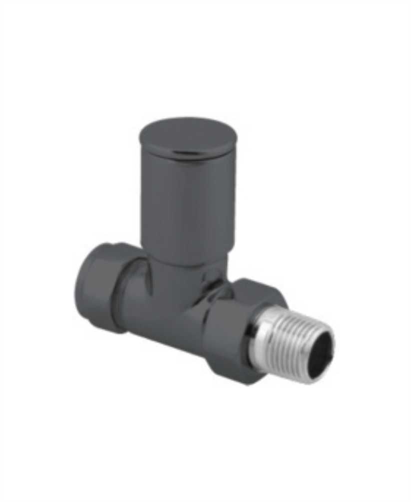 SONAS Round Head Straight Radiator Valve Anthracite