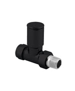 SONAS Round Head Straight Radiator Valve Black