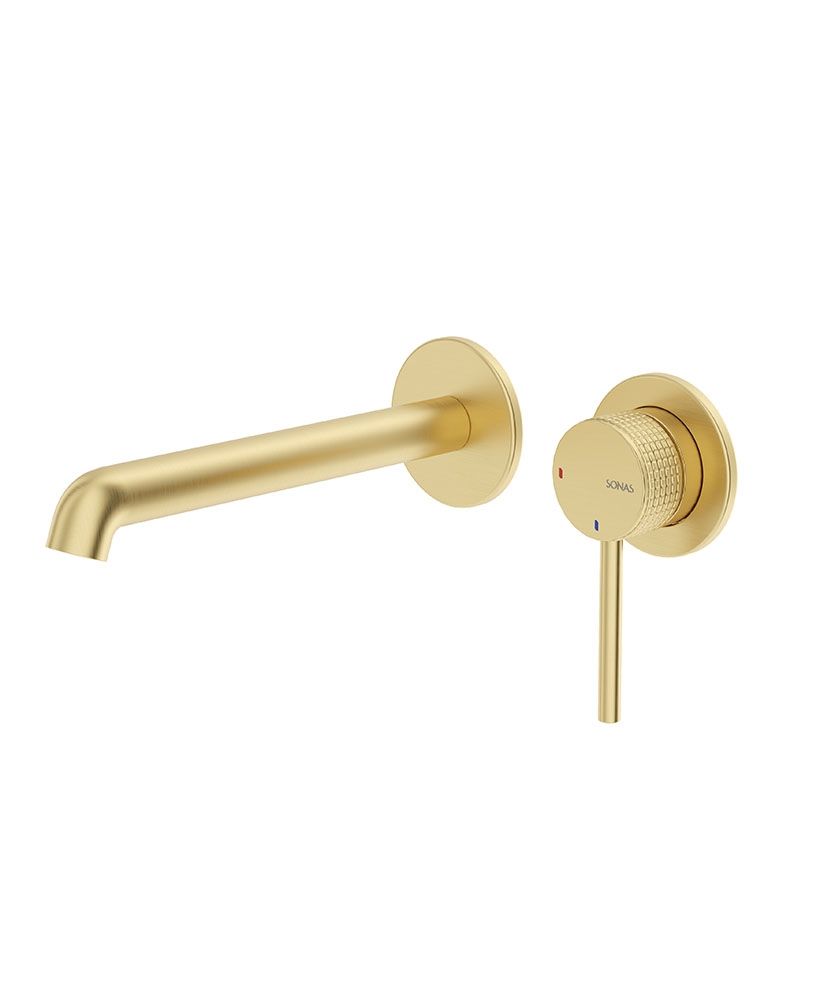 Sonas Alita Wall Mounted Basin Mixer Brushed Gold