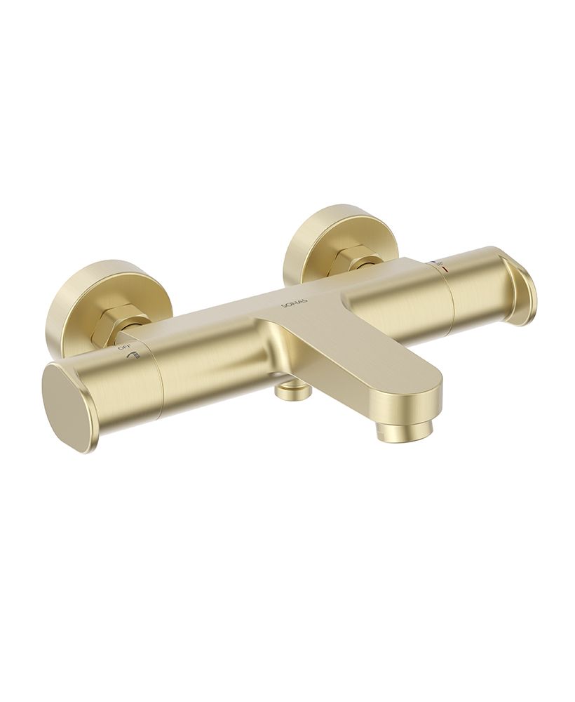 Sonas Urban Thermostatic Bath Shower Mixer Brushed Gold