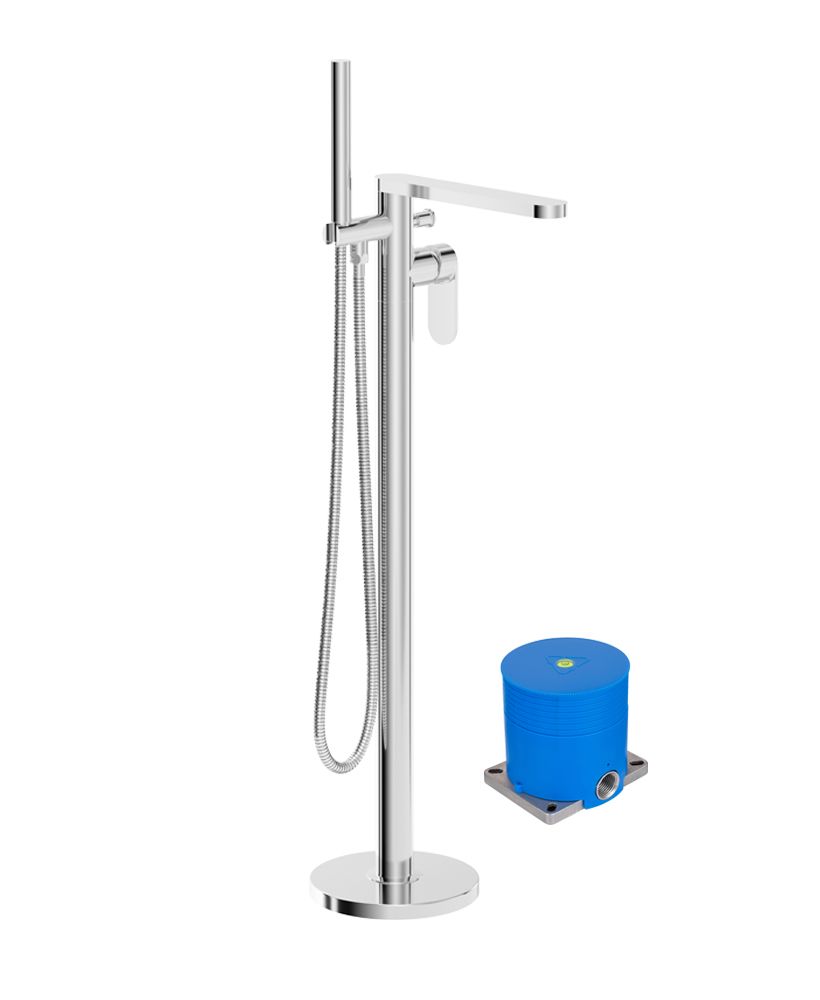 SONAS Urban Floorstanding Bath Shower Mixer with Handset Chrome
