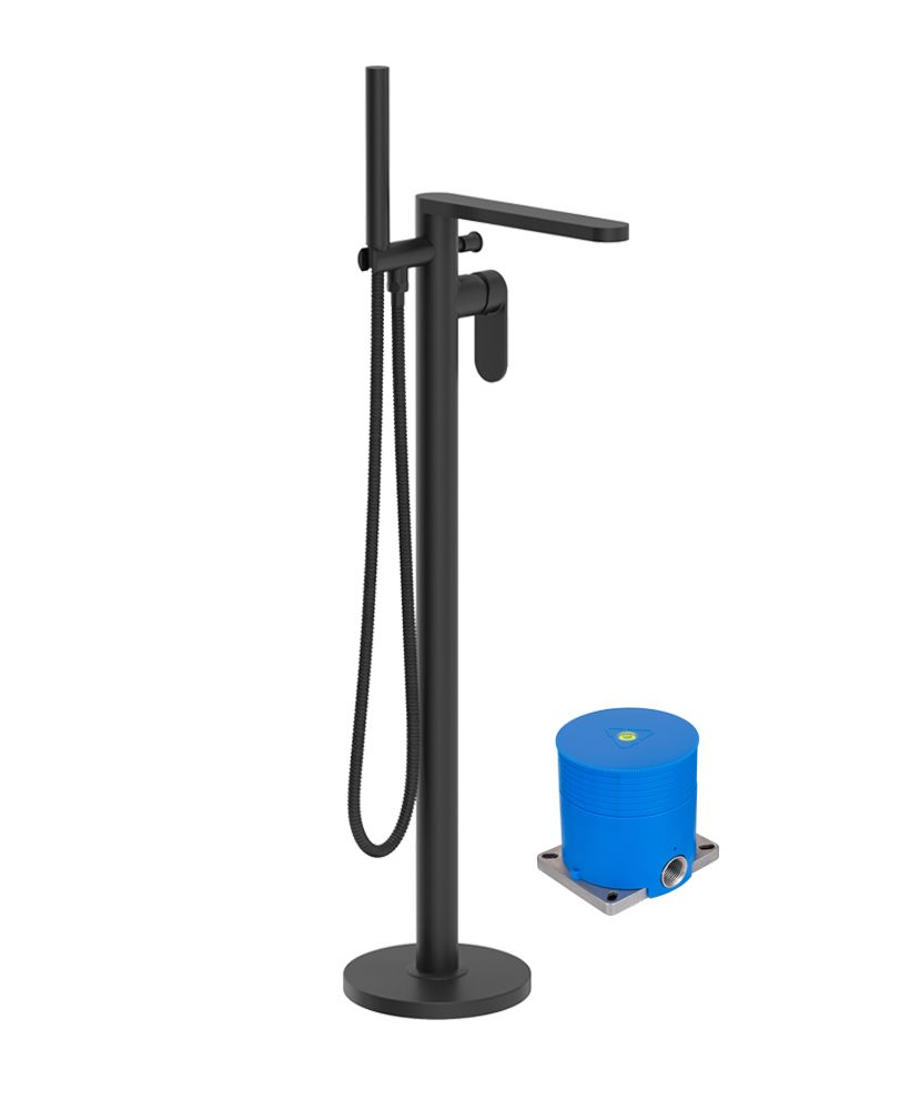 SONAS Urban Floorstanding Bath Shower Mixer with Handset Matt Black