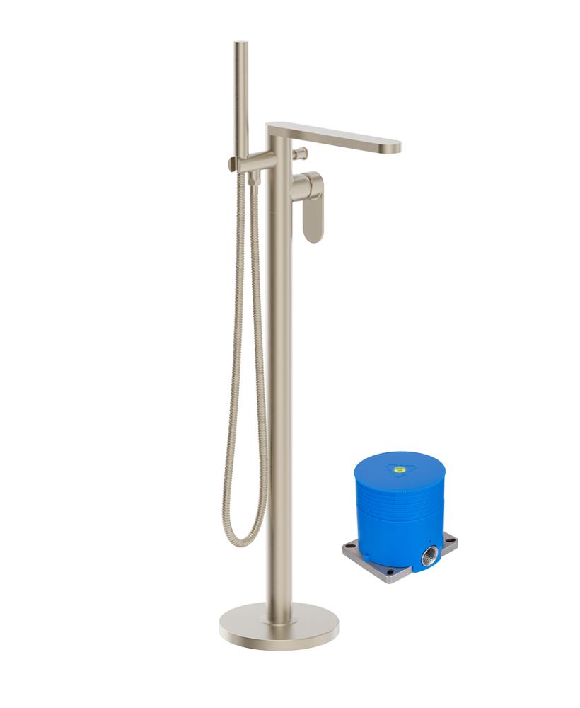 SONAS Urban Floorstanding Bath Shower Mixer with Handset Brushed Nickel