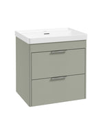 Sonas Reed Wall Hung 2 Drawer Vanity Unit Lakeside Sage Chrome 600mm