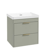 Sonas Reed Wall Hung 2 Drawer Vanity Unit Lakeside Sage Brushed Gold 600mm