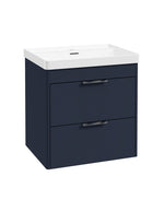 Sonas Reed Wall Hung 2 Drawer Vanity Unit Cobalt Night Chrome 600mm