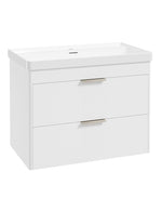 Sonas Reed Wall Hung 2 Drawer Vanity Unit Lakeshore Lily Brushed Nickel 800mm