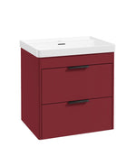 Sonas Reed Wall Hung 2 Drawer Vanity Unit Ruby Fern Matt Black 600mm