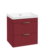Sonas Reed Wall Hung 2 Drawer Vanity Unit Ruby Fern Brushed Nickel 600mm
