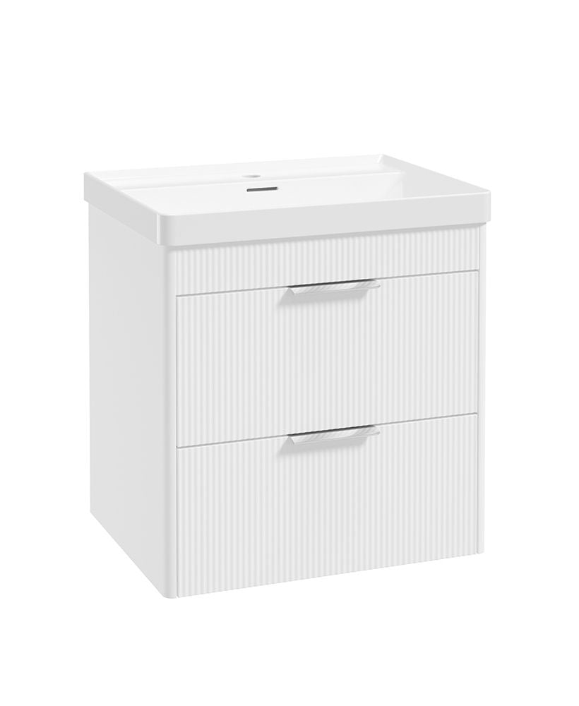 Sonas Reed Wall Hung 2 Drawer Vanity Unit Lakeshore Lily Chrome 600mm