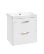 Sonas Reed Wall Hung 2 Drawer Vanity Unit Lakeshore Lily Brushed Gold 600mm
