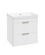Sonas Reed Wall Hung 2 Drawer Vanity Unit Lakeshore Lily Brushed Nickel 600mm