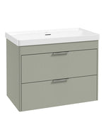Sonas Reed Wall Hung 2 Drawer Vanity Unit Lakeside Sage Chrome 800mm