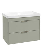 Sonas Reed Wall Hung 2 Drawer Vanity Unit Lakeside Sage Brushed Nickel 800mm