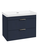 Sonas Reed Wall Hung 2 Drawer Vanity Unit Cobalt Night Brushed Nickel 800mm