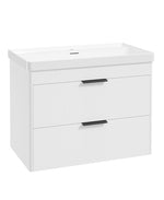 Sonas Reed Wall Hung 2 Drawer Vanity Unit Lakeshore Lily Matt Black 800mm