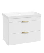 Sonas Reed Wall Hung 2 Drawer Vanity Unit Lakeshore Lily Brushed Gold 800mm