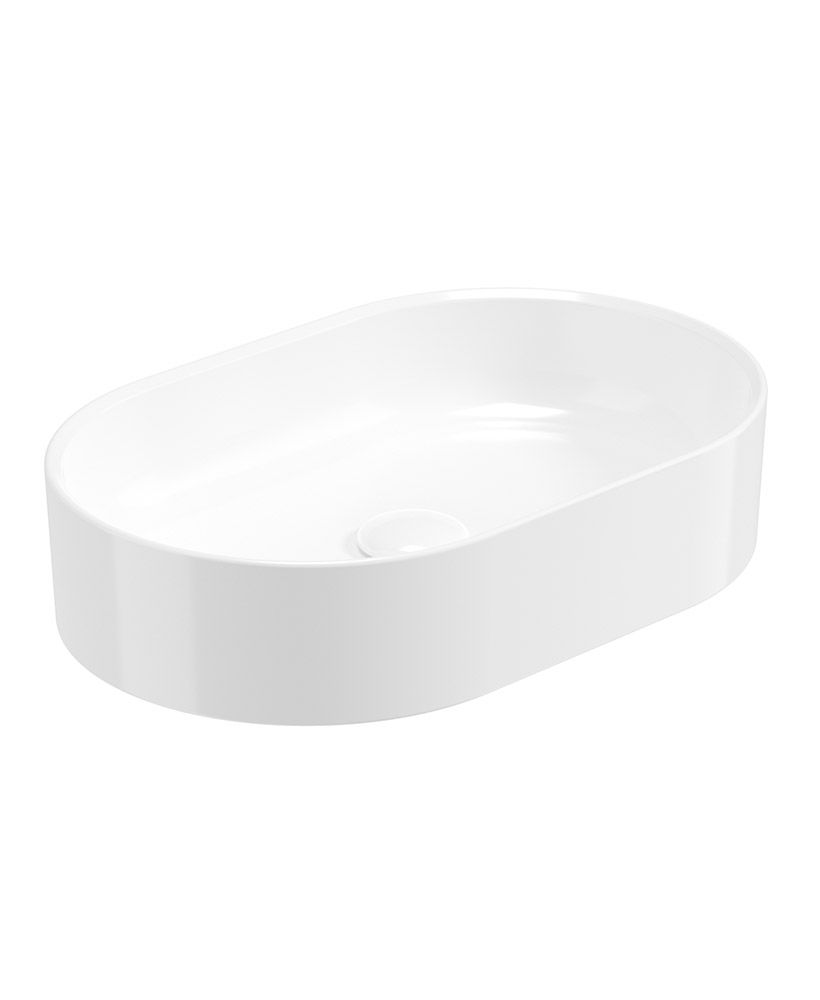 Sonas LIVING Oval Countertop Wash Basin & Waste Gloss White
