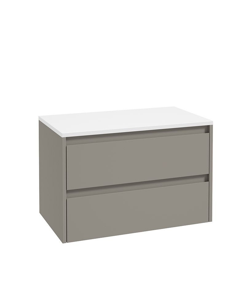 Sonas APEX Wall Hung Two Drawer Countertop Vanity Unit 80cm City Stone