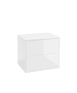 Sonas PULSE Wall Hung Two Drawer Countertop Vanity Unit 60cm Gloss White