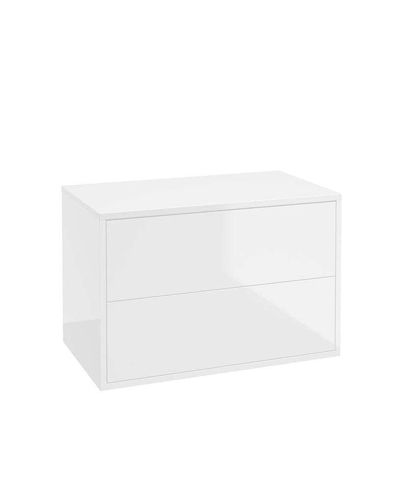 Sonas PULSE Wall Hung Two Drawer Countertop Vanity Unit 80cm Gloss White