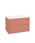 Sonas PULSE Wall Hung Two Drawer Countertop Vanity Unit 80cm Metro Blaze