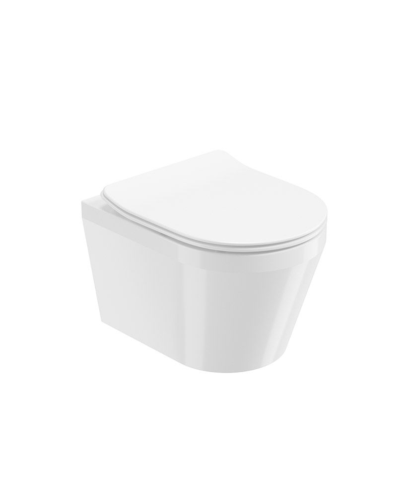 LIVING Wall Hung WC White & Soft Close Seat Gloss White
