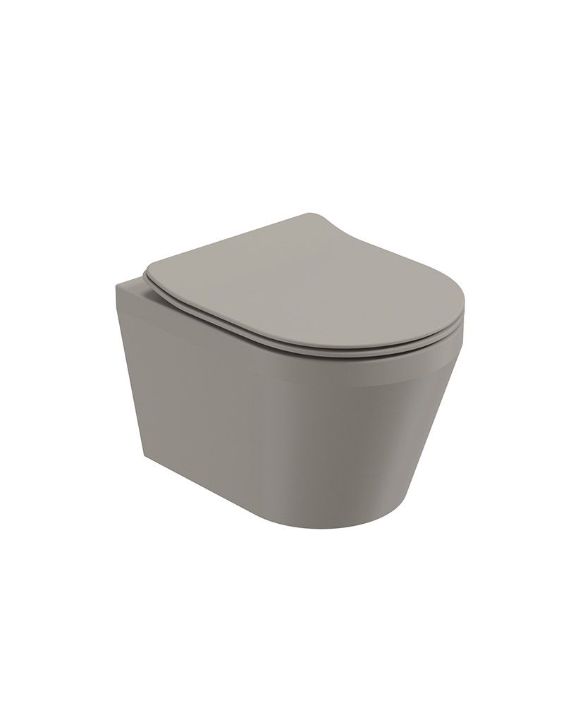 LIVING Wall Hung WC White & Soft Close Seat City Stone