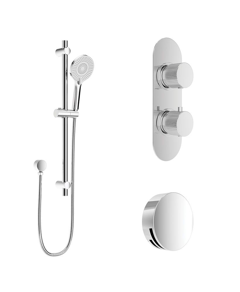 Sonas Alita Knurled Bath Set 1 Chrome