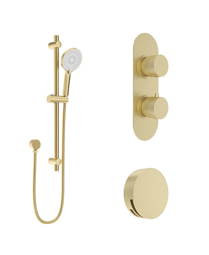 Sonas Alita Knurled Bath Set 1 Brushed Gold