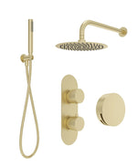 Sonas Alita Knurled Bath Set 3 (Wall Mounted) Brushed Gold